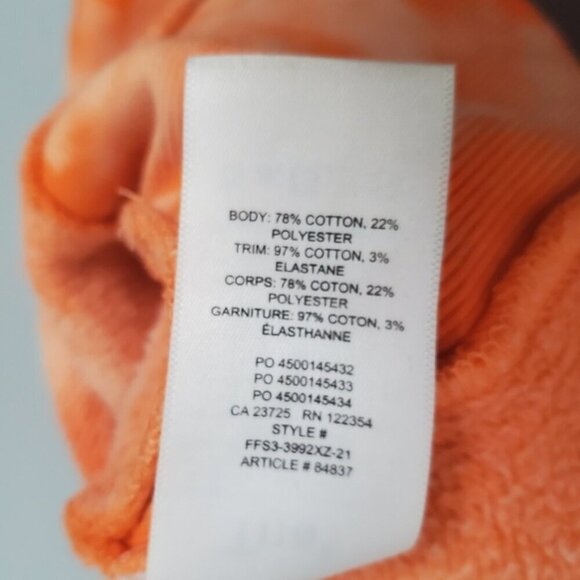 TNA Cozy Fleece Orange Tie Dye Boyfriend Crop Top Size 1 - Picture 10 of 11